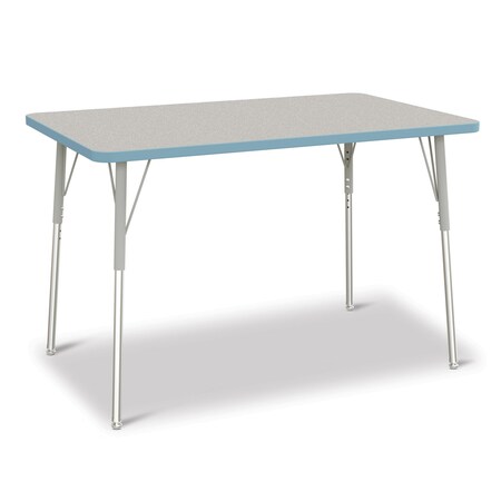 Jonti-Craft Berries Rectangle Activity Table, 30 in. x 48 in., A-height, Freckled Gray/Coastal Blue/Gray 6473JCA131